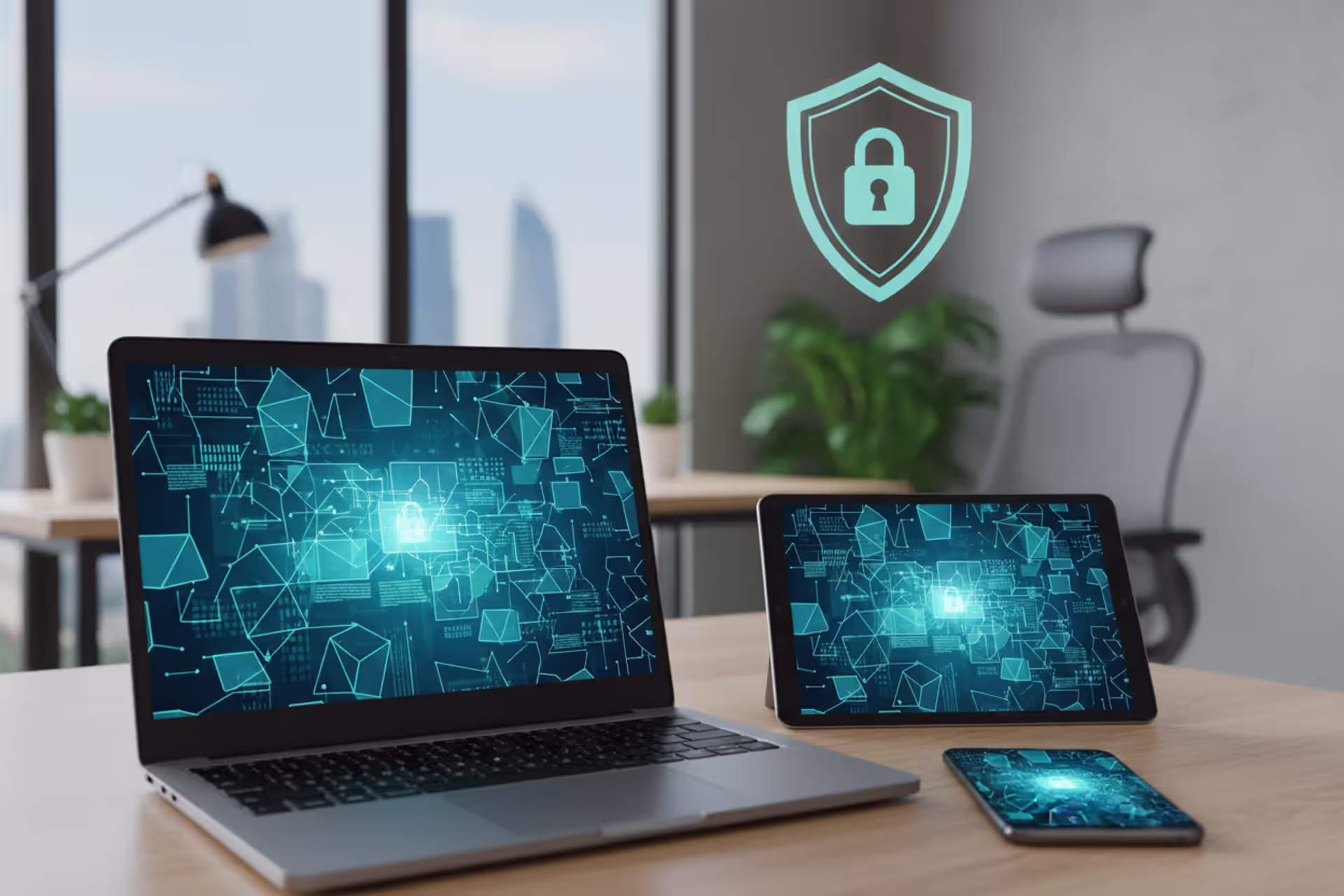Business devices secured by endpoint protection